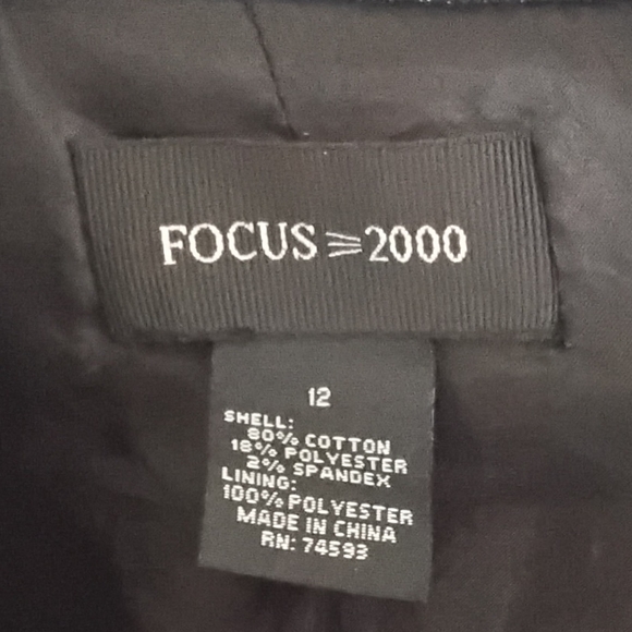 Focus 2000 Dark Blue Jean Size 12 Vintage Duster Length Coat Belted - Picture 12 of 12